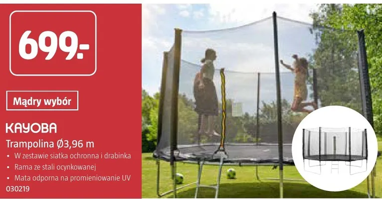 Trampolina Ø3,96 m promocja w Jula