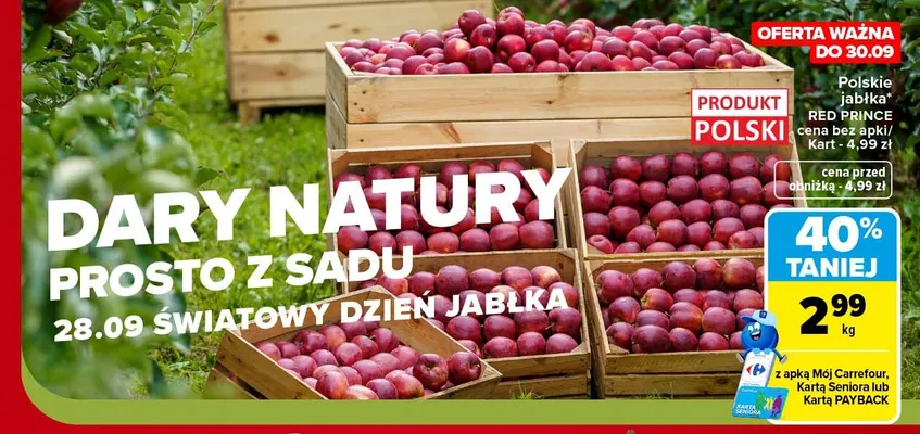 Jabłka polskie Red Prince promocja w Carrefour Market