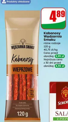 Kabanosy wieprzowe różne rodzaje promocja w Dino