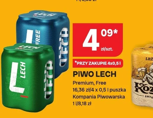 Piwo Lech Premium promocja w Chorten