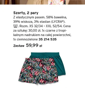 Szorty damskie Tchibo 2-pak promocja w Tchibo