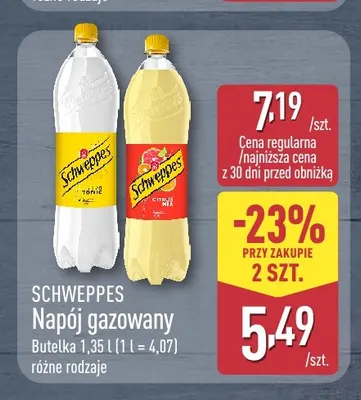 Napój gazowany Schweppes Tonic promocja w Aldi