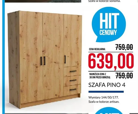 Szafa Pino 4 promocja w Abra Meble