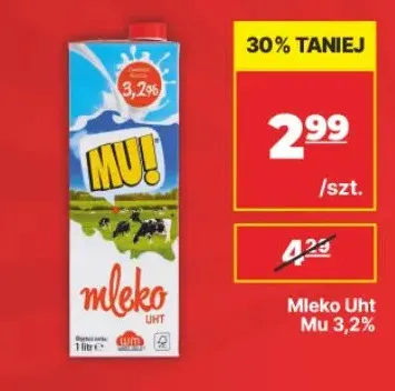 Mleko UHT Mu! 3,2% promocja w API Market