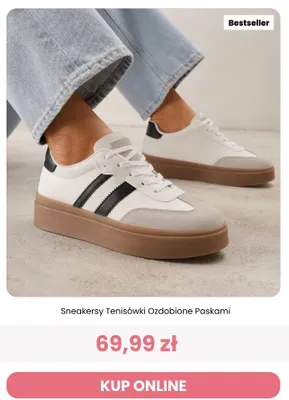 Sneakersy tenisówki ozdobione paskami Renee promocja w Renee