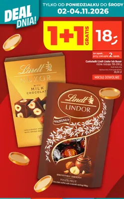 Czekoladki Lindt Nuxor Milk Chocolate promocja w Dealz