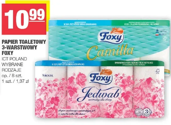 Papier toaletowy 3-warstwowy Foxy promocja w SPAR