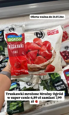 Truskawki mrożone całe Mroźny Ogród promocja w Dino