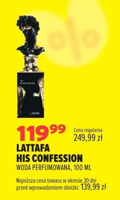 Woda perfumowana Lattafa His Confession promocja w Drogerie Natura