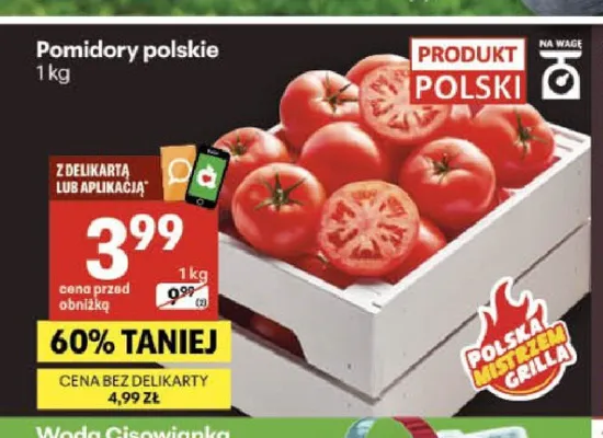 Pomidory polskie promocja w Delikatesy Centrum