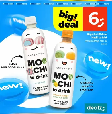 Napój Soti Natural Mochi to drink o smaku mango i matchy promocja w Dealz