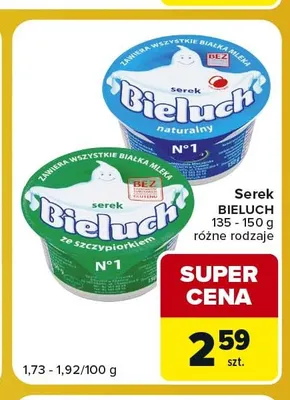 Serek naturalny Bieluch promocja w Carrefour Express