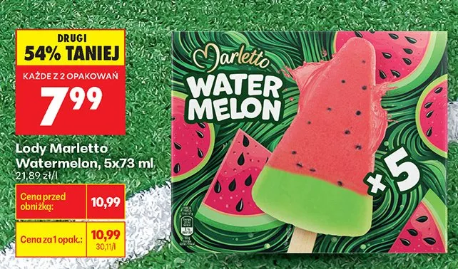 Lody Marletto Watermelon 5-pak promocja w Biedronka