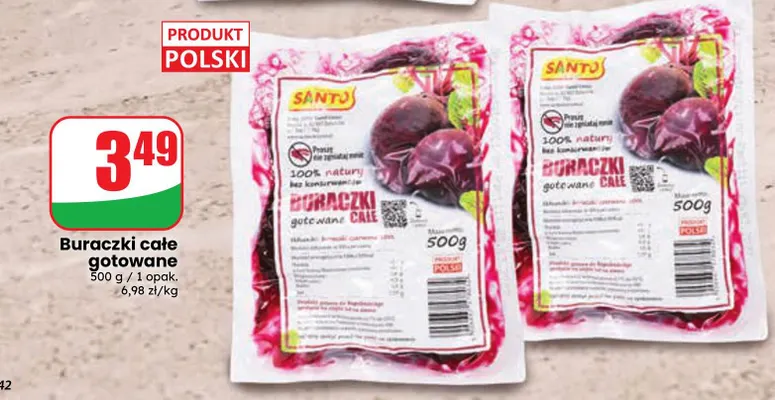 Buraczki całe gotowane Santo promocja w Dino