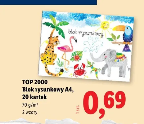 Blok rysunkowy A4 TOP 2000 20 kartek promocja w Lidl