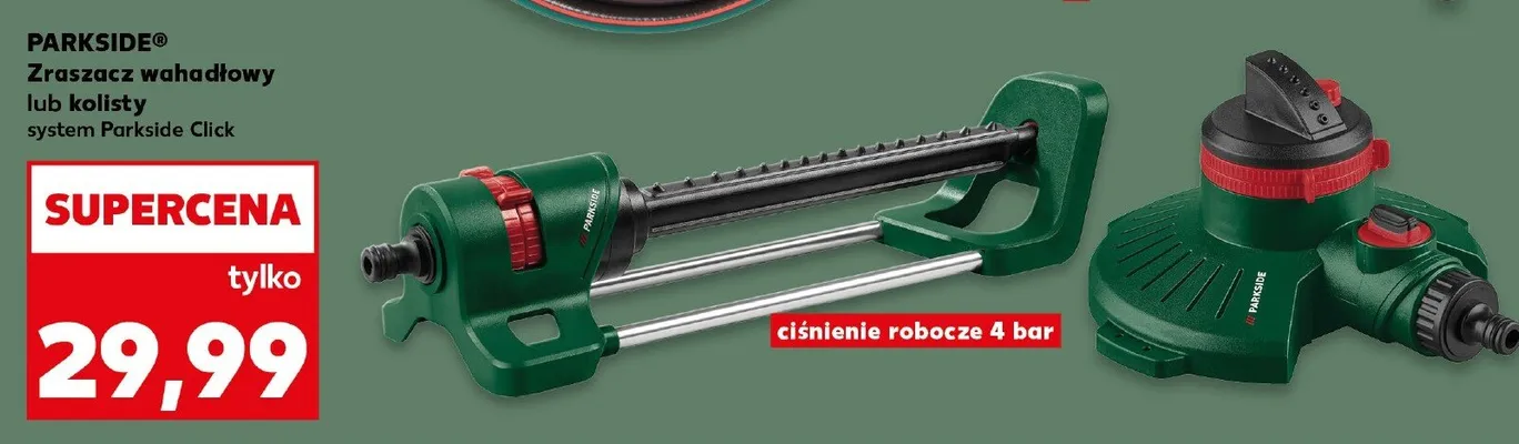 Zraszacz wahadłowy Parkside system Parkside Click promocja w Kaufland