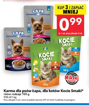Karma dla kotów Kocie Smaki z drobiem i dziczyzną promocja w LEWIATAN