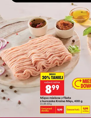 Mięso mielone z fileta z kurczaka Kraina mięs promocja w Biedronka