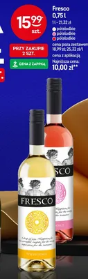 Wino Fresco półsłodkie białe promocja w Żabka