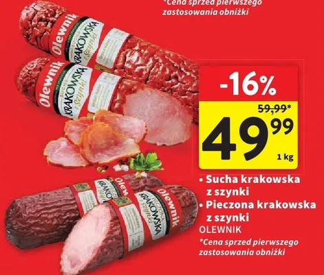 Pieczona krakowska z szynki promocja w Intermarche