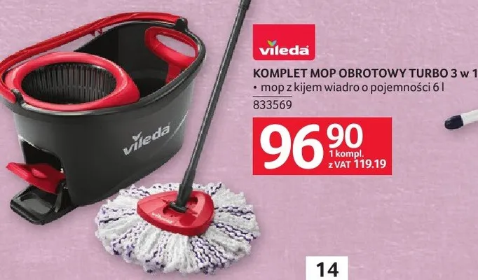 Komplet mop obrotowy Turbo 3 w 1 promocja w Selgros