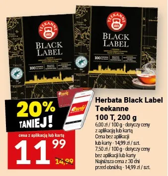 Herbata Black Label Teekanne promocja w Twój Market