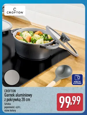 Garnek aluminiowy z pokrywką Crofton 28 cm 6,8 l promocja w Aldi