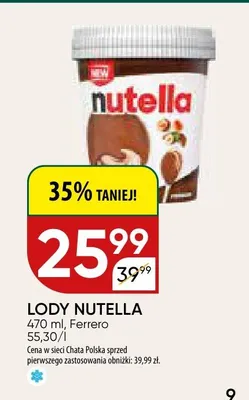 Lody nutella promocja w Chata Polska