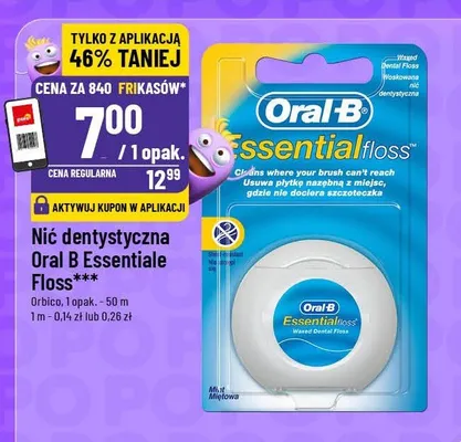 Nić dentystyczna Oral B Essentialfloss promocja w POLOmarket