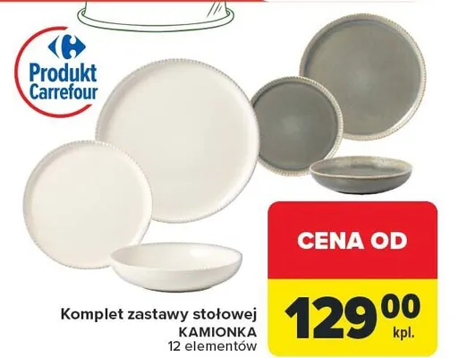 Komplet zastawy stołowej KAMIONKA 12 elementów promocja w Carrefour
