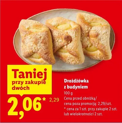 Drożdżówka z budyniem promocja w Lidl