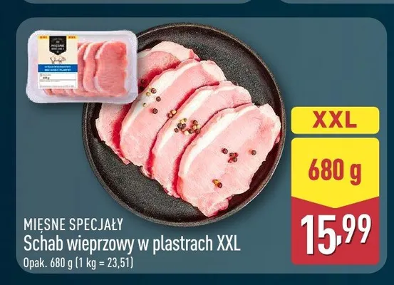 Schab wieprzowy w plastrach XXL Mięsne Specjały promocja w Aldi