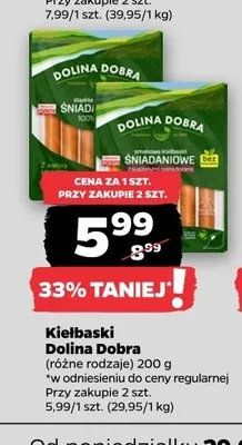 Kiełbaski Dolina Dobra promocja w Netto