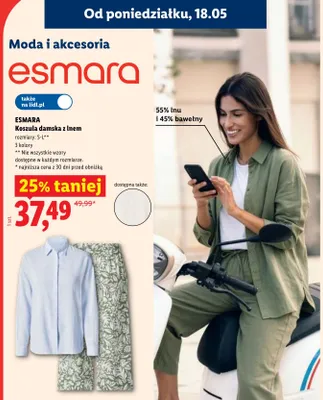 Koszula damska z lnem ESMARA promocja w Lidl