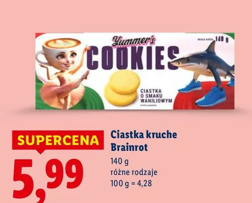 Ciastka kruche Brainrot 140g różne rodzaje promocja w Lidl