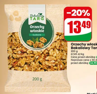 Orzechy włoskie łuskane Bakaliowy Targ promocja w Dino