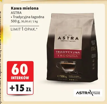 Kawa mielona Astra Tradycyjna łagodna promocja w Intermarche