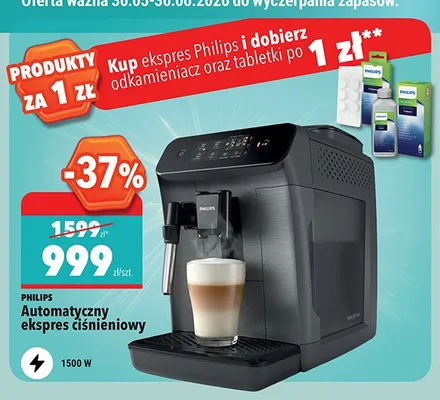 Automatyczny ekspres ciśnieniowy PHILIPS 1500W promocja w Biedronka