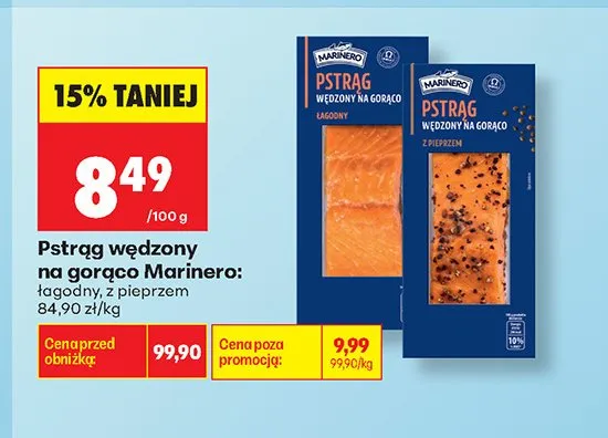 Pstrąg wędzony na gorąco łagodny Marinero promocja w Biedronka