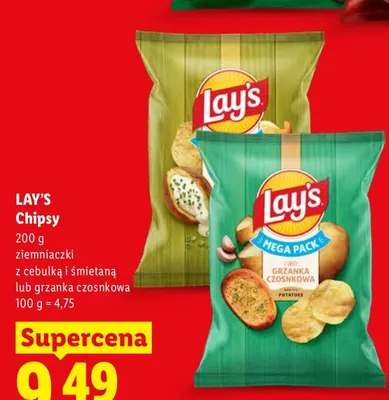 Chipsy grzanka czosnkowa Lay's promocja w Lidl