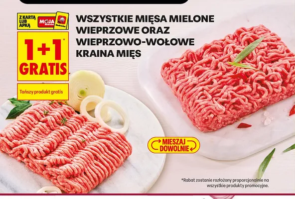Mięso mielone wieprzowo-wołowe Kraina Mięs promocja w Biedronka