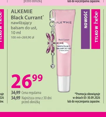 Nawilżający balsam do ust Black Currant Alkemie promocja w Hebe