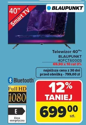 Telewizor 40" 40FCT6000S promocja w Carrefour