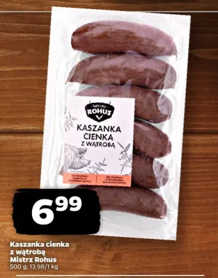 Kaszanka cienka z wątrobą Mistrz Rohus promocja w Netto
