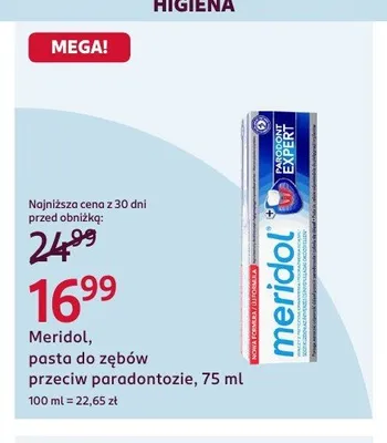 Pasta do zębów przeciw paradontozie Meridol promocja w Rossmann