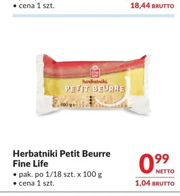 Herbatniki Petit Beurre Fine Life promocja w Makro