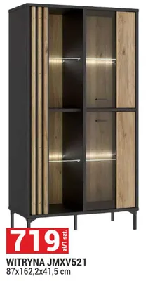 Witryna JMXV521 87x162,2x41,5cm dąb mauvella/czarny System Figila promocja w Merkury Market