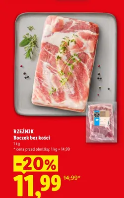Boczek bez kości Rzeźnik promocja w Lidl
