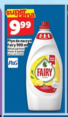Płyn do naczyń Fairy Cytryna 900ml promocja w TOPAZ