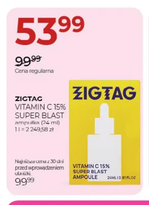 Ampułka Vitamin C 15% Super Blast Zigtag promocja w Drogerie Jawa